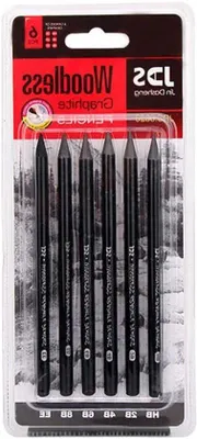 Produktbild von Set aus Graphite-Stiften - Holzfreie Marker - 6 Stücke - Graue Breite Linienmarker