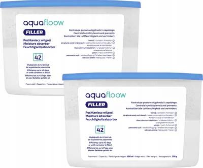 Obrázek produktu pro AquaFloow Náplň pohlcovače vlhkosti 600 ml - bez zápachu 2 kusy | Pohlcovač vlhkosti v místnosti |