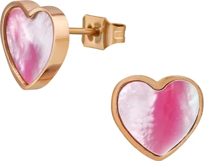 Immagine prodotto di Orecchini a cuore in acciaio inossidabile con pietra imitativa