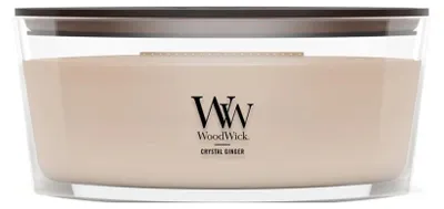 Imagen del producto de WoodWick Crystal Ginger, forma elíptica, color beige, aroma a jengibre, 1 unidad