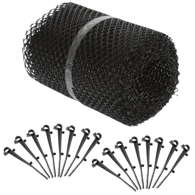 Produktbild von MONZANA® Dachrinnenschutz 12m inkl. 32 Befestigungsclips wetterfest Laubschutz Regenrinne Laubfang zuschneidbar schwarz