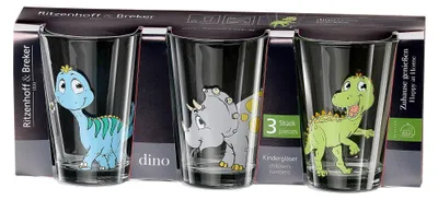 Immagine prodotto di Set di 3 bicchieri per bambini da 200 ml con motivo dinosauri