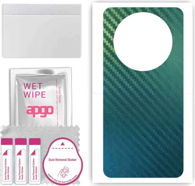 Produktbild von apgo Rückseite Schutzfolie, Skin, kompatibel mit Sharp Aquos R8 Pro, Hinten Displayschutzfolie aus Vinylfolie, kratzfest, einfache Montage - Kohlenstoff-Chamäleon CAKA1