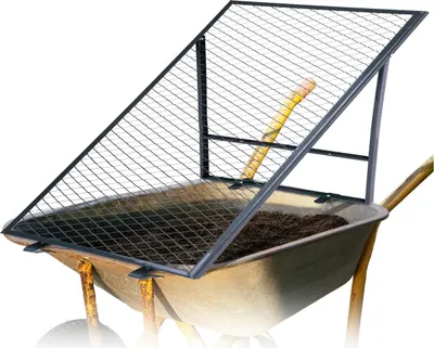 Produktbild von Novatool Boden Durchwurfsieb für Schubkarre 100x50 cm, aus pulverbeschichtetem Stahl, Durchwurfgitter Sieb für Erde Sand Kompost, Gartensieb Metallsieb Gitter Erdsieb Kompostsieb Gartenerde