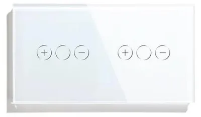 Produktbild von Glas Touch-Dimmer Weiß Doppel 2-Kanal WLAN Tuya Smart Life