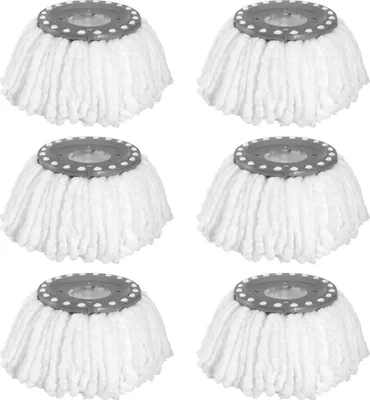 Produktbild von 6er-Pack Ersatz-Moppköpfe, 360° drehbarer runder Spin-Magic-Mopp aus Mikrofaser, universelle Spin-Moppköpfe, Reinigungsmopp-Nachfüllkopf für Standard-Rotationsmopps