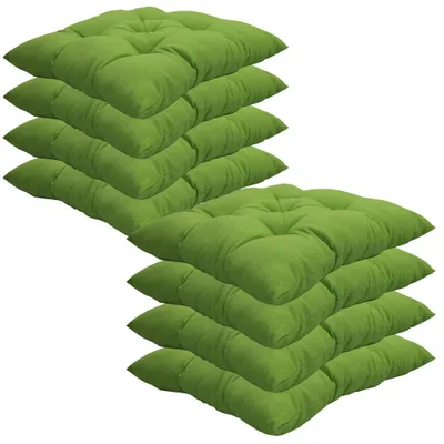 Produktbild von Stuhlkissen 38x38 cm ComfySeat - Sitzkissen mit 6 cm Comfort Sitzpolster - Indoor & Outdoor, Farbe:Grün, Set:8er Set