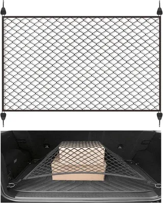 Produktbild von Famanu Elastisches Kofferraumnetz mit 4 ABS-Haken - 100 x 80 cm