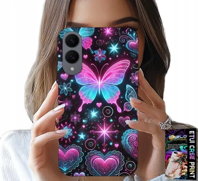 Produktbild von Fall Für Samsung Galaxy S25 Rand - Bunte Schmetterling Herz Mode Designs Fall