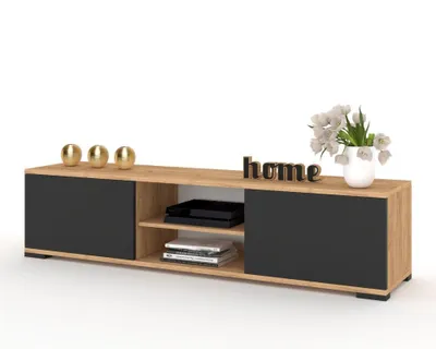 Produktbild von Fernsehschrank TV-Lowboard KING STEHEND Craft Eiche/Schwarz 140cm
