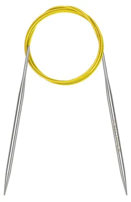 Image de Aiguille à tricoter circulaire de 4,5 mm, longueur 120 cm, en acier inoxydable avec câble flexible