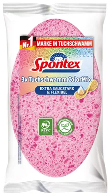 Schwammtuch ColorMix, extra saugfähig, 3 Stück, oval