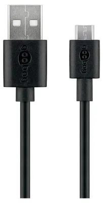 Immagine prodotto di goobay Cavo di ricarica e sincronizzazione micro USB nero 1 m (1 confezione morbida)