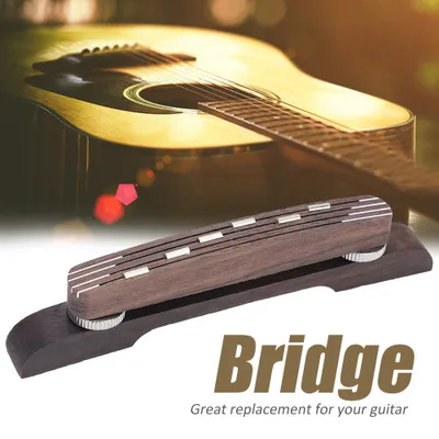 Image de Pont de guitare, pont de guitare en bois, pont de guitare en palissandre, pont de guitare jazz, pont de guitare en bois