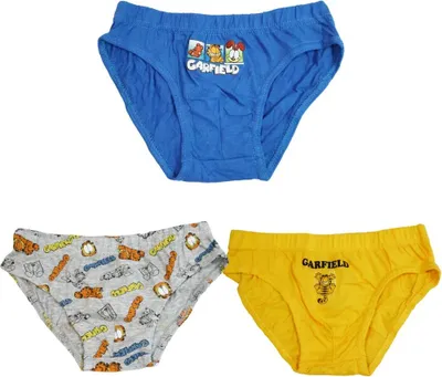 Produktbild von Garfield 3er Pack Slips Kinder Jungen Unterwäsche Unterhosen – Bunt / 122/128