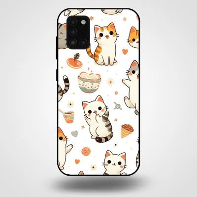 Immagine prodotto di Smartphonica Custodia per Samsung Galaxy A31 con stampa di gatti - Custodia posteriore in TPU con design di gatti