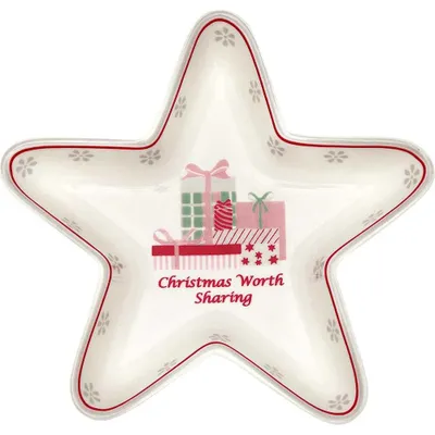 Produktbild von Greengate Stern Teller ABELLA XMAS Weiss 15 cm Dessertteller Gebäckteller
