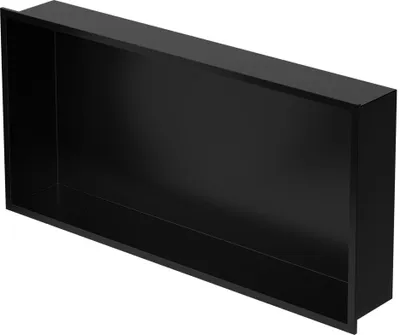 Obrázok produktu pre LuxeBath Nástenná nika z nehrdzavejúcej ocele, 60x30x10 cm, čierna, sprchová nika s rámom, obkladateľná nika na kúpeľňové potreby, sprchová polička, sprchový regál
