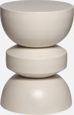 Produktbild von sweeek Beistelltisch, Metall, Creme, Rund, Minimalistisch, Ø32 x H44,5 cm