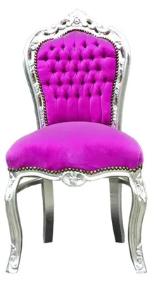 Produktbild von Barock Esszimmer Stuhl Pink / Silber