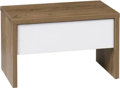 Image de Table de chevet ISANTI - chêne bordeaux / blanc brillant