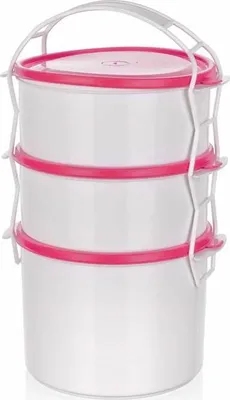 Produktbild von Kunststoff-Lebensmittelträger Apetit, 3 Teile, Himbeere
