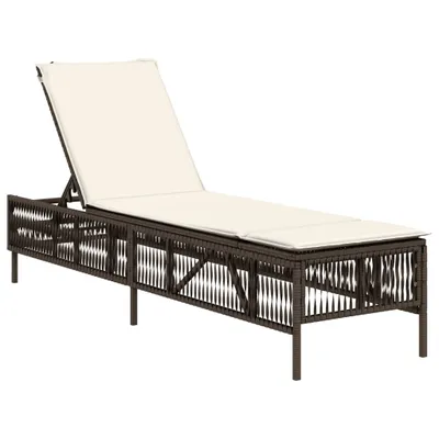 Produktbild von vidaXL Sonnenliege mit Auflage Braun Poly Rattan