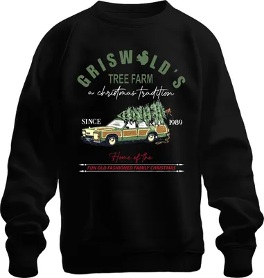 Obrázok produktu pre Griswold's Tree Farm Family Christmas - Vianočný vianočný sveter Uni, čierny, M