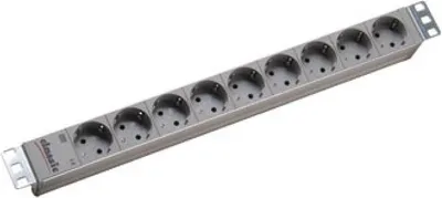 Produktbild von BACHMANN 19" Steckdosenleiste 9fach, ohne Schalter, silberfarben
