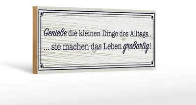 Produktbild von Holzschild Spruch 27x10cm Genieße die kleinen Dinge Alltags