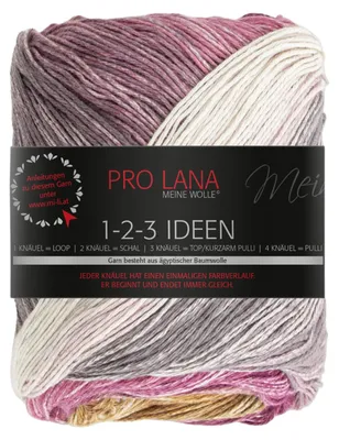 Produktbild von Pro Lana 1-2-3 IDEEN 100 g Sommergarn mit einzigartigem Farbverlauf Farbe 009 - rosewood/braun
