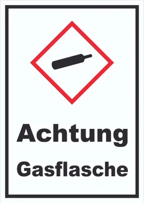 Produktbild von Schild Gasflasche Gas unter Druck hochkant A5 (148x210mm)
