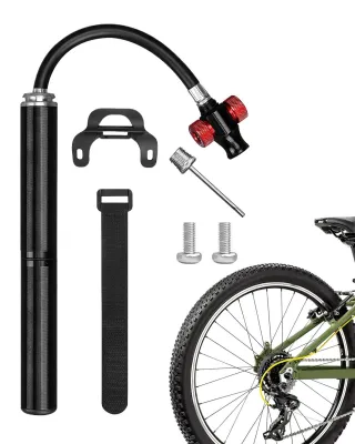 Image de Pompe à vélo portable en alliage d'aluminium, polyvalente