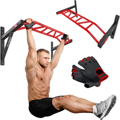 Produktbild von Hop-Sport Multigriff Klimmzugstange für Wand HS-2002K - Profi Fitness Pull Up Bar für zuhause mit vielen Griffvariationen