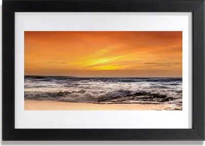 Produktbild von Bild 30x20 MDF-Rahmen Wandkunst Sun Sea Waves Landschaft