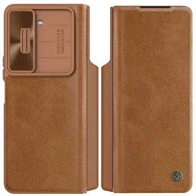 Produktbild von NILLKIN Qin Leather Pro Ledertasche mit Klapp- und Kameraschutz für Samsung Galaxy Z Fold 5, braun