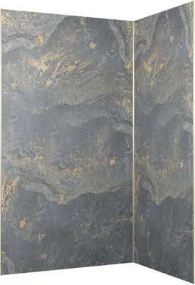 Image de Pack 2 Panneaux Muraux en Pierre Venus 120+90x210 cm + Profilés Or Doré Brossé