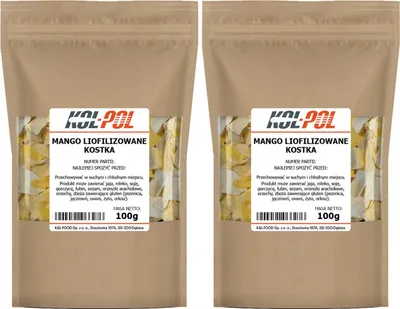 Zdjęcie produktu dla MANGO LIOFILIZOWANE 200g Kostka naturalne Owoce liofilizowane Kol-Pol