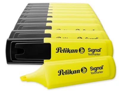 Produktbild von Pelikan Textmarker Signal, 10 x Leucht-Gelb, 10 Stück, mit Keilspitze