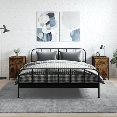 Obrázek produktu pro vidaXL Noční stolky 2 ks. Kouřový dub 40x42x60 cm výrobek ze surového dřeva