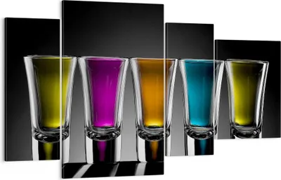 Produktbild von Bild auf Leinwand - Leinwandbild - Gläser Alkohol trinken Saft - 120x70cm - Wand Bild - Wanddeko - Leinwanddruck - Bilder - Kunstdruck - Wanddekoration - Leinwand bilder - Wandkunst - DL120x70-2194