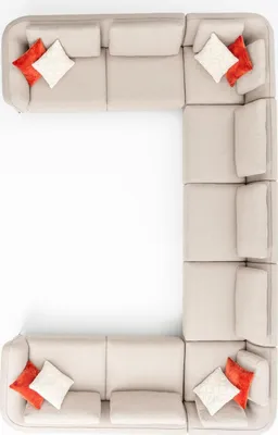 Produktbild von Sofa U-Form Wohnzimmer Ecksofa Beige Polstersofa Design Modern