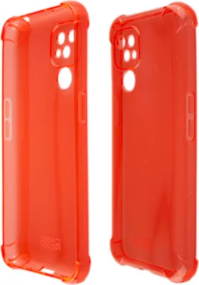 Two red phone cases are shown side-by-side against a white background.