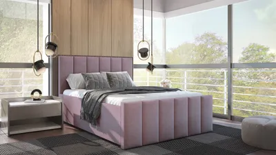 Obrázek produktu pro Prodejce VÁLKA skříňová postel 180x200 cm čalouněná postel se dvěma zásuvkami, kompletní sada s matrací a topperem (4cm), růžová, látka na postel JASMINE 62