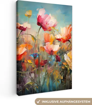 Zdjęcie produktu dla MuchoWow® - Obraz na płótnie - Kwiaty - Akwarela - Sztuka - Botaniczny - Natura, fototapeta, dekoracja ścienna obrazy salon, 60x90cm