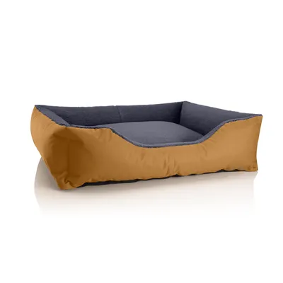 Obrázek produktu pro Pelíšek pro psy TEDDY, pohovka pro psy,(XL) cca 100x85x23cm,GOLDEN-ROCK (zlatá/šedá)