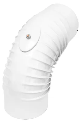 Produktbild von Raik Rauchrohrbogen / Ofenrohrbogen Emaille 150mm - 90° Bogen gerippt Weiß mit Reinigungsöffnung