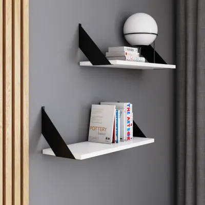 Obrázek produktu pro AKKE Bílá závěsná police FLAT moderní LOFT-style DxŠ: 60x20 cm