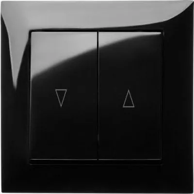 Produktbild von Schuko Steckdose Ausschalter Taster Lichtschalter SENTI Schwarz Jolausieschalter 1416-58