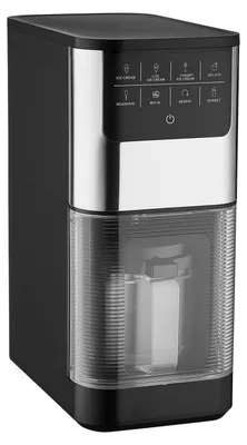 Productafbeelding van IJsmachine, multifunctionele machine voor het maken van bevroren desserts, geschikt voor gelato, sorbet, milkshakes, bevroren yoghurt en ijs met weinig vet. Deze machine maakt het eenvoudig om thuis ijs te maken met een handige "mix-in" functie en een extra functie om een gladde, romige textuur te creëren